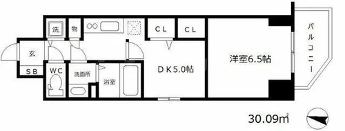 プレサンス江戸堀【13階】の間取り