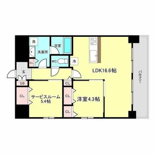 Vesta京町堀【5階】の間取り