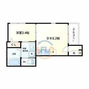 Felice Rocco Shojihigashi【2階】の間取り