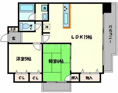 サンフラッツ東平【8階】の間取り