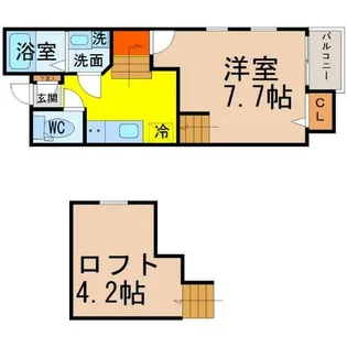 Creo庄内通弐番館(クレオ庄内通弐番館)【2階】の間取り