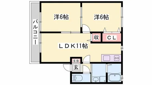 フルーレ【103号室】の間取り