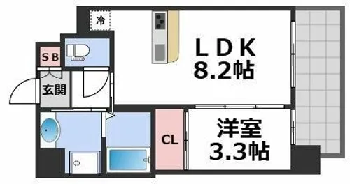 S-RESIDENCE難波西alter【11階】の間取り