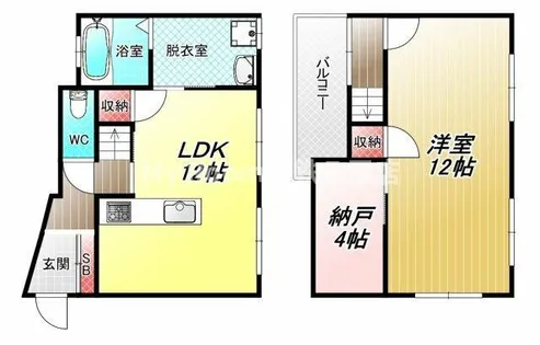 大阪府八尾市久宝寺2丁目【一戸建】の間取り