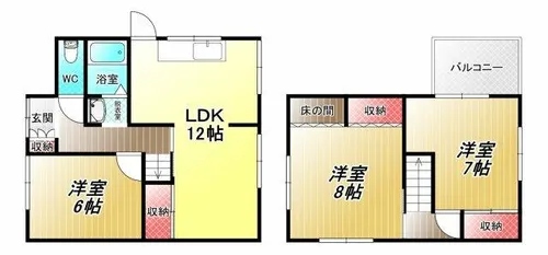 大阪府八尾市黒谷5丁目【一戸建】の間取り