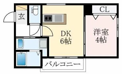 ステラウッド道明寺Ⅱ【1階】の間取り