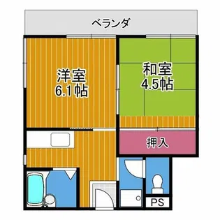 サンコーハイツ【1階】の間取り