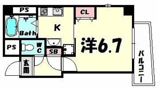 ラ・フォンテ三宮旭【5階】の間取り