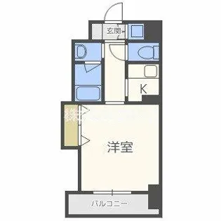 ブリリアン夕陽丘【604号室】の間取り