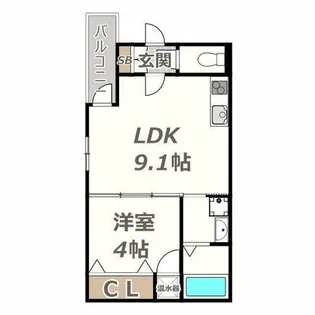 オルフェアメゾン清水丘壱番館【202号室】の間取り