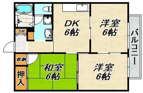 グリーンシャトレ【1階】の間取り