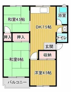 サウスヒルズ由良(DIY可能部屋)【303号室】の間取り