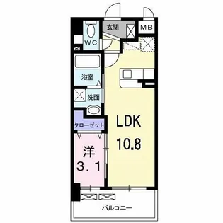 カーサ・デル・ソーレ【4階】の間取り