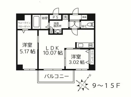 MODERN PALAZZO天神AXIA【11階】の間取り