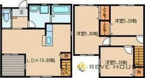 福岡県福岡市南区若久6丁目【一戸建】の間取り