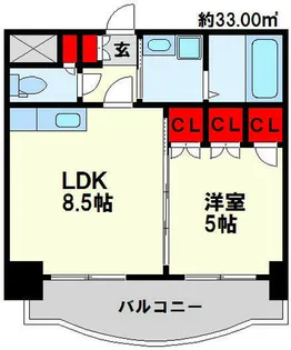 ロイヤルセンターBLD【9階】の間取り