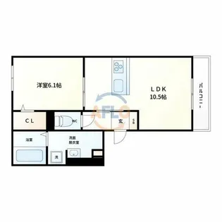 エストドミール東中浜【3階】の間取り