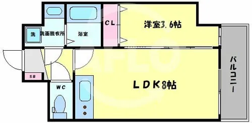 1LDKの間取り画像