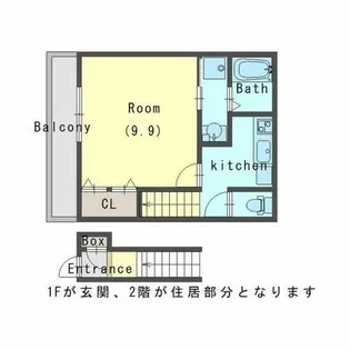 エステイトE桂川B棟【2階】の間取り