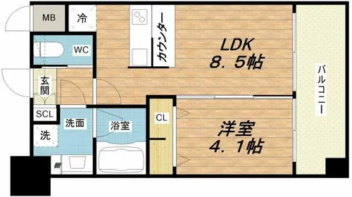 1LDKの間取り画像