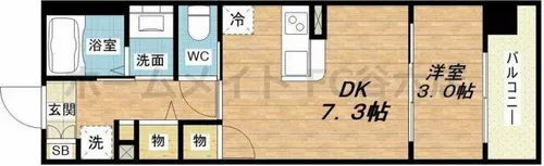 1DKの間取り画像