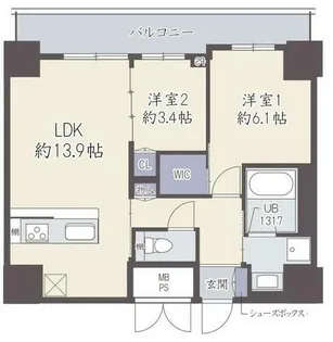 GRAND VILLASSE福島【11階】の間取り