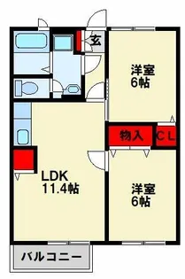 2LDKの間取り画像