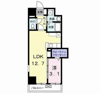 1LDKの間取り画像