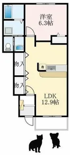 大阪府堺市美原区青南台2丁目【アパート】の間取り
