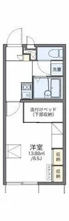 レオパレスレインボー松ヶ丘【101号室】の間取り