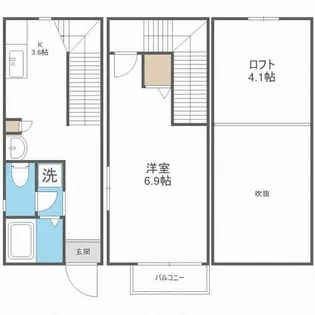 1Kの間取り画像