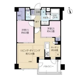 グランドメゾンガーデンシティ小倉【1004号室】の間取り