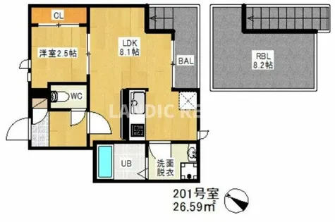 GRANDTIC香椎【2階】の間取り