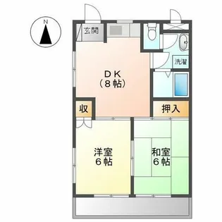 コーポラス城北【4階】の間取り