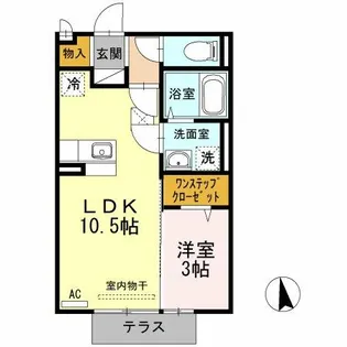 オリーヴァ東合川【1階】の間取り