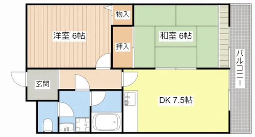 サンパレス三雲【403号室】の間取り