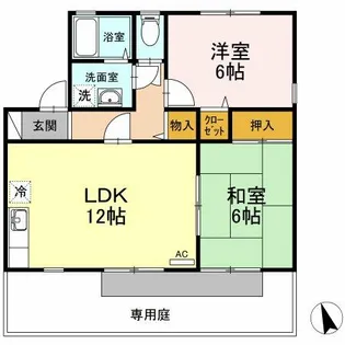 セジュール クレストB棟【1階】の間取り