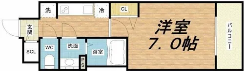 プレサンス大国町ラヴェニール【10階】の間取り