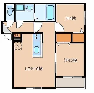 ベルシア箱崎【2階】の間取り