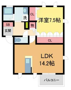 フラッツ夙川【202号室】の間取り