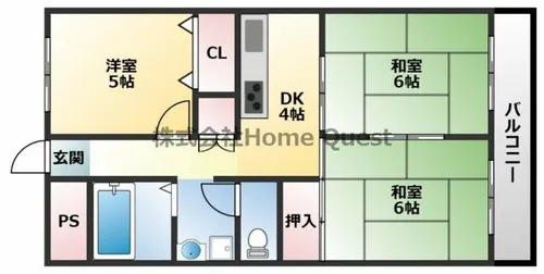 エステマール弥刀【2階】の間取り