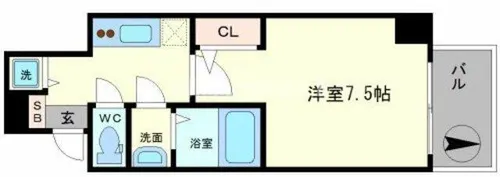 S-RESIDENCE難波Briller【5階】の間取り