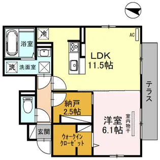 D-room K・M(ディールームケイエム)金剛【102号室】の間取り