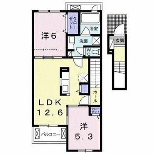 2LDKの間取り画像