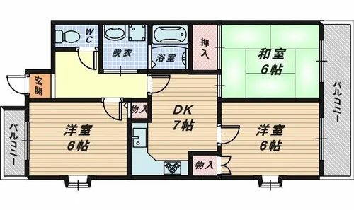ウォーク羽衣【2階】の間取り