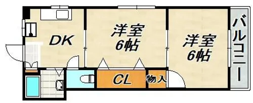 須磨南ハイツ【2階】の間取り