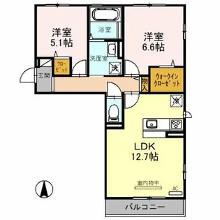 HKハイム Ⅱ【3階】の間取り