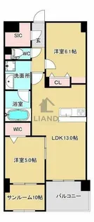 2SLDKの間取り画像