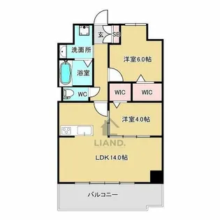 2SLDKの間取り画像