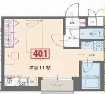 ISM Ⅱ(住居)【401号室】の間取り